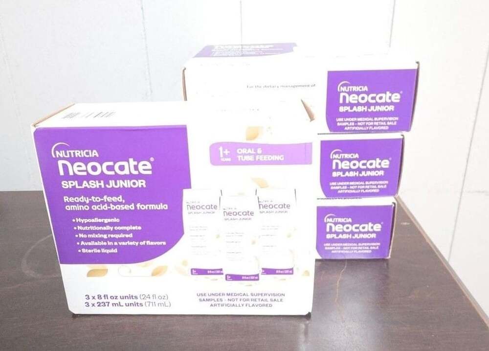 Nutricia Neocate Splash Junior 24 fl oz Vanilla Formula Boxes. (4)